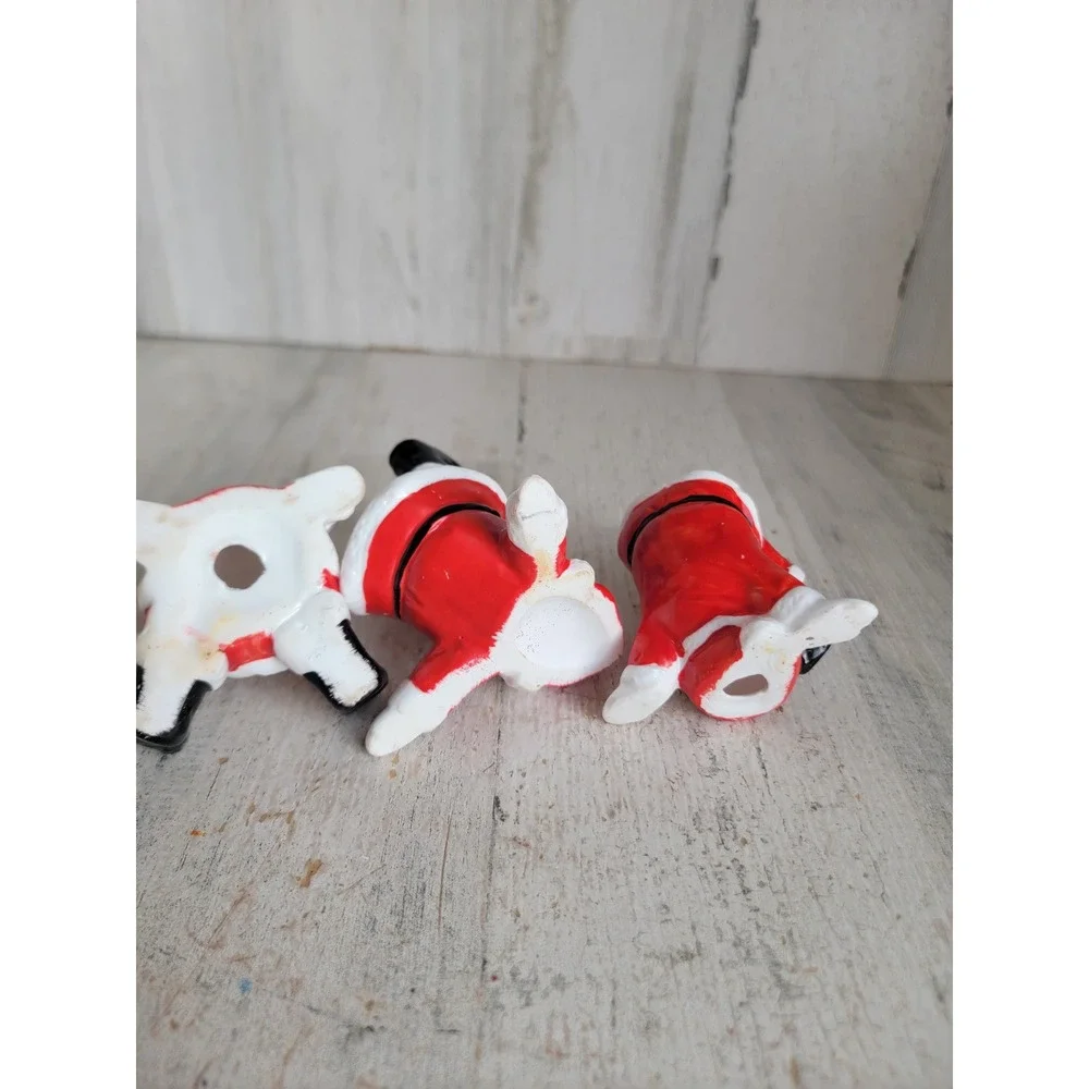 Vintage ceramic tumbling Santa Claus Xmas set funny Unique Home decor figure